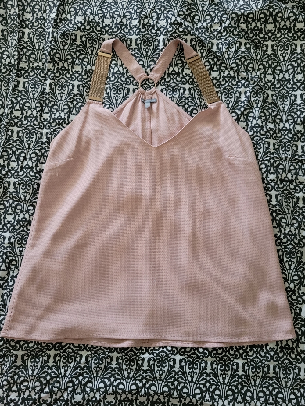 Charlotte Russe Blush Pink Halter Top with Gold Ring